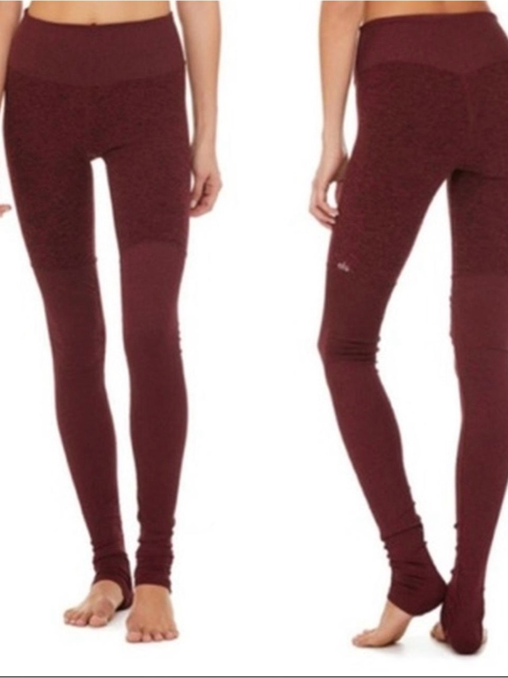 Alo Yoga High-Rise Burgundy Seam-Detail Leggings